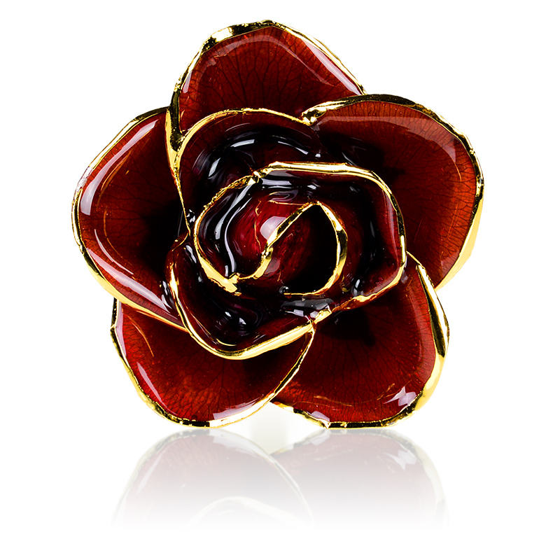 24k Gold Dipped Regal Burgundy Rose – Gold Rose Emporium