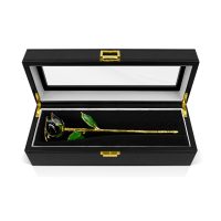 Onyx Black Rose with Presentation Case and Glass Top - Image 2